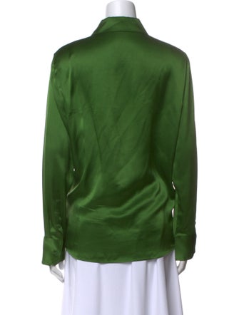 Reformation Silk Long Sleeve Button-Up Top