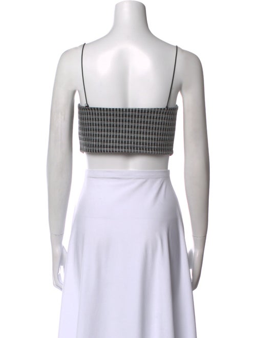 Reformation Plaid Print Square Neckline Crop Top