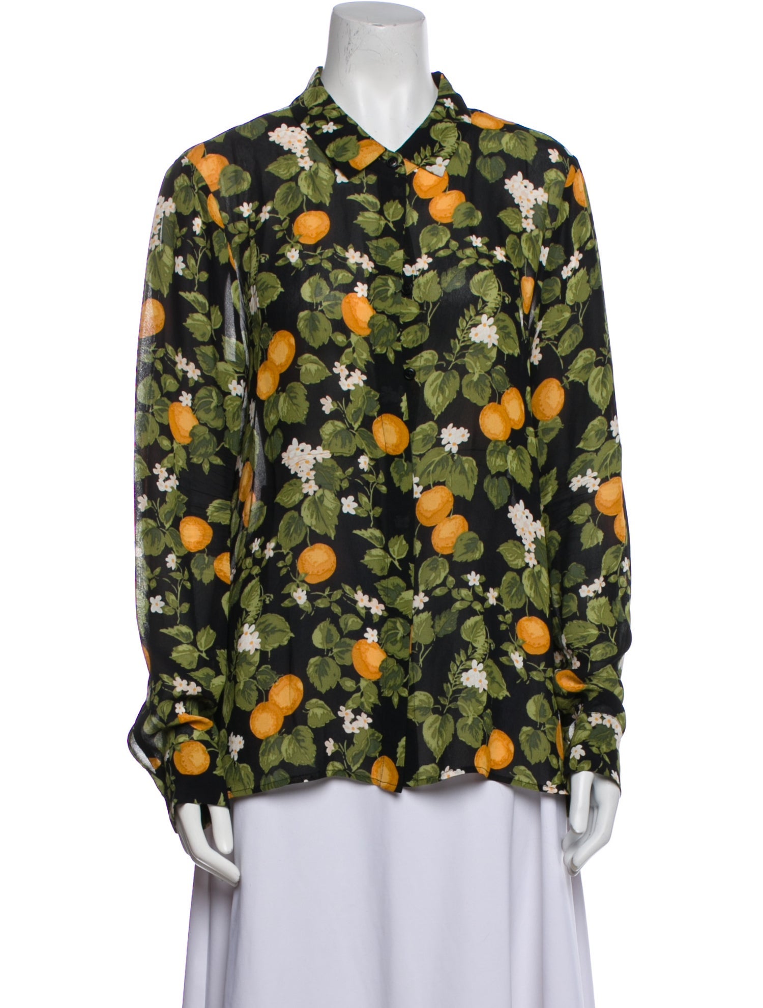 Reformation Floral Print Long Sleeve Button-Up Top