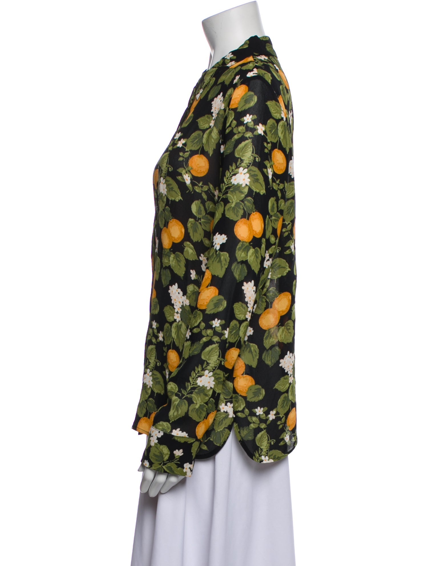 Reformation Floral Print Long Sleeve Button-Up Top