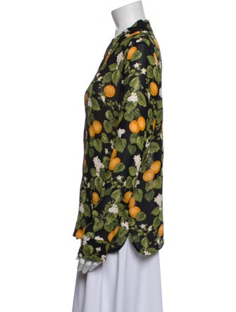 Reformation Floral Print Long Sleeve Button-Up Top