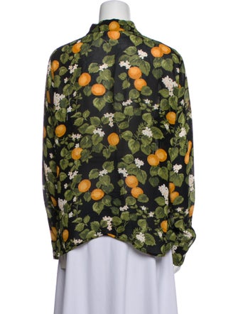 Reformation Floral Print Long Sleeve Button-Up Top