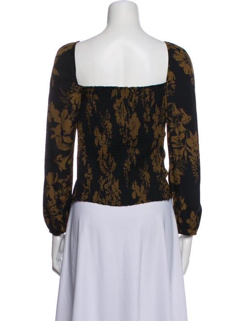 Reformation Floral Print Square Neckline Blouse