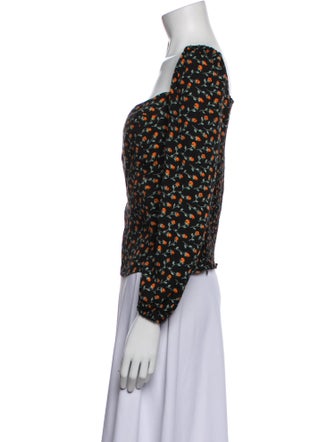 Reformation Floral Print Cowl Neck Blouse
