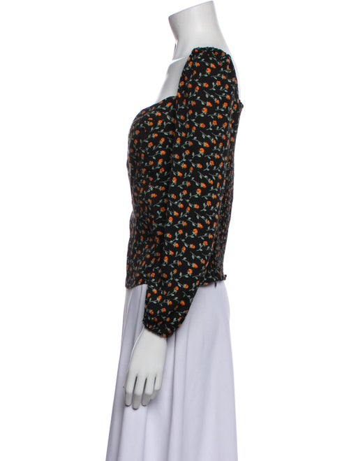 Reformation Floral Print Cowl Neck Blouse