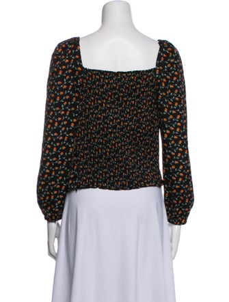 Reformation Floral Print Cowl Neck Blouse