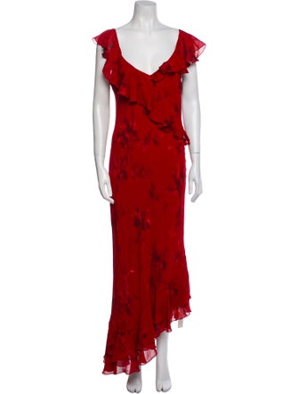 Reformation Floral Print Long Dress