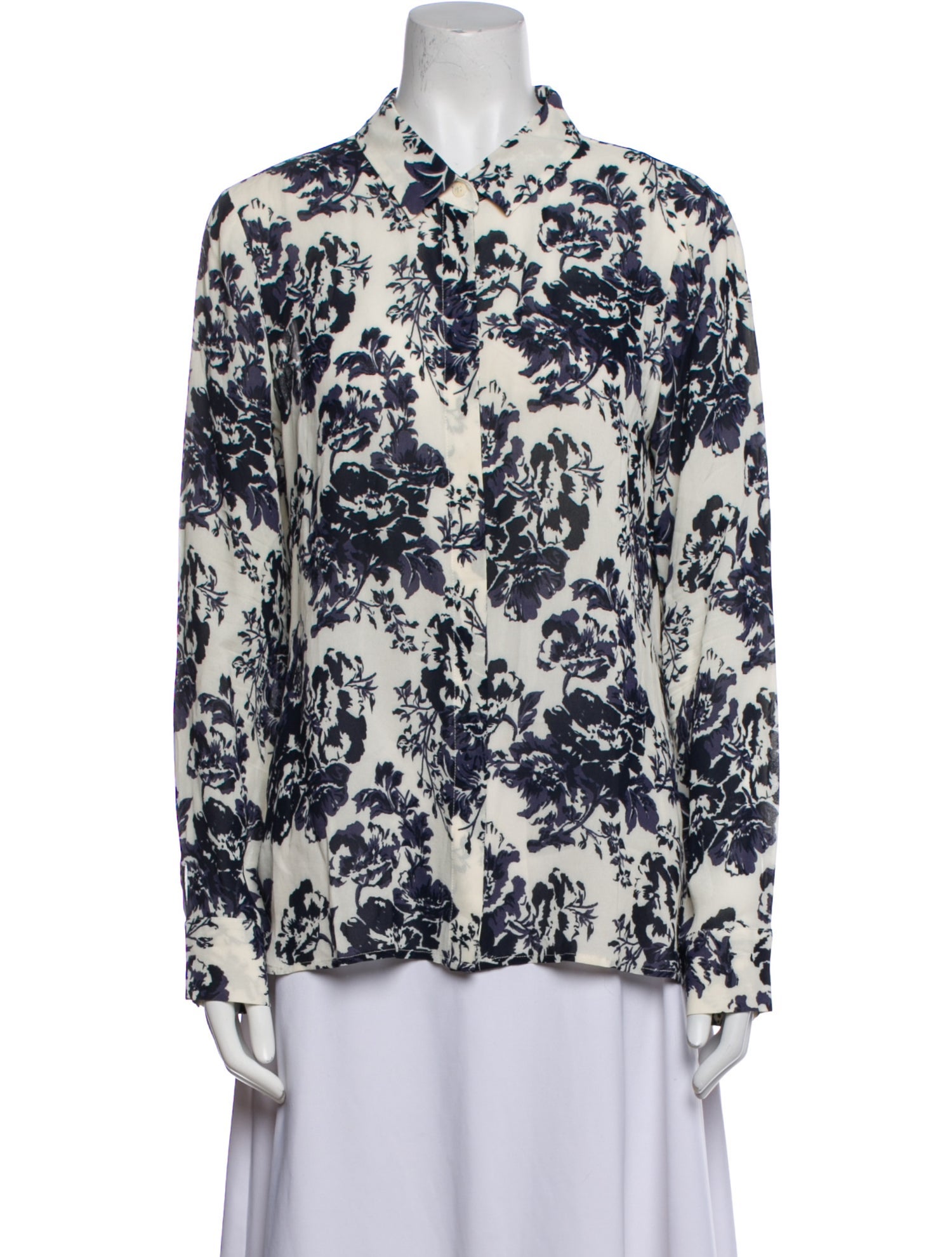 Reformation Floral Print Long Sleeve Button-Up Top