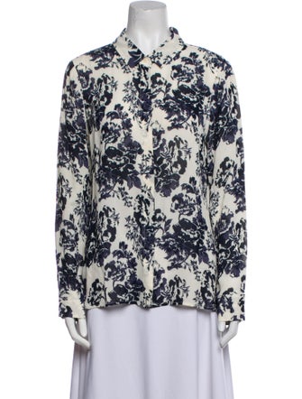 Reformation Floral Print Long Sleeve Button-Up Top
