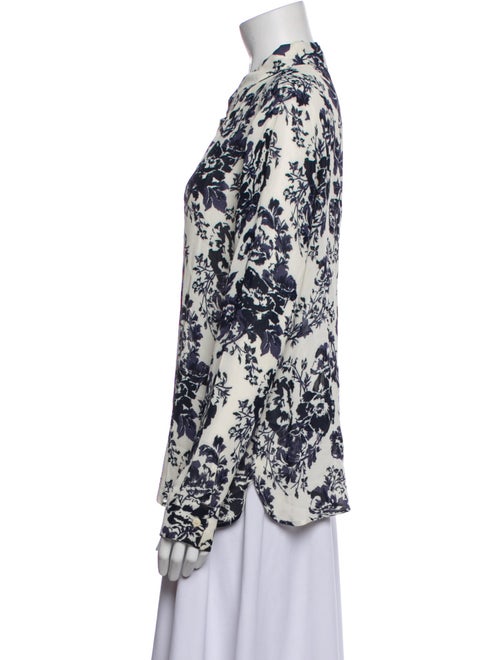 Reformation Floral Print Long Sleeve Button-Up Top