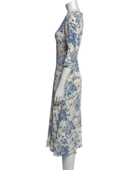 Reformation Floral Print Midi Length Dress