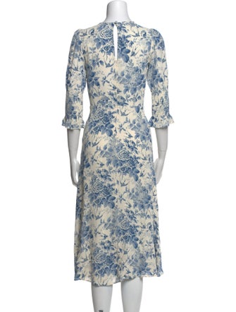 Reformation Floral Print Midi Length Dress