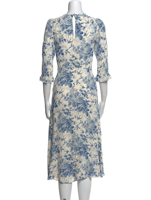 Reformation Floral Print Midi Length Dress