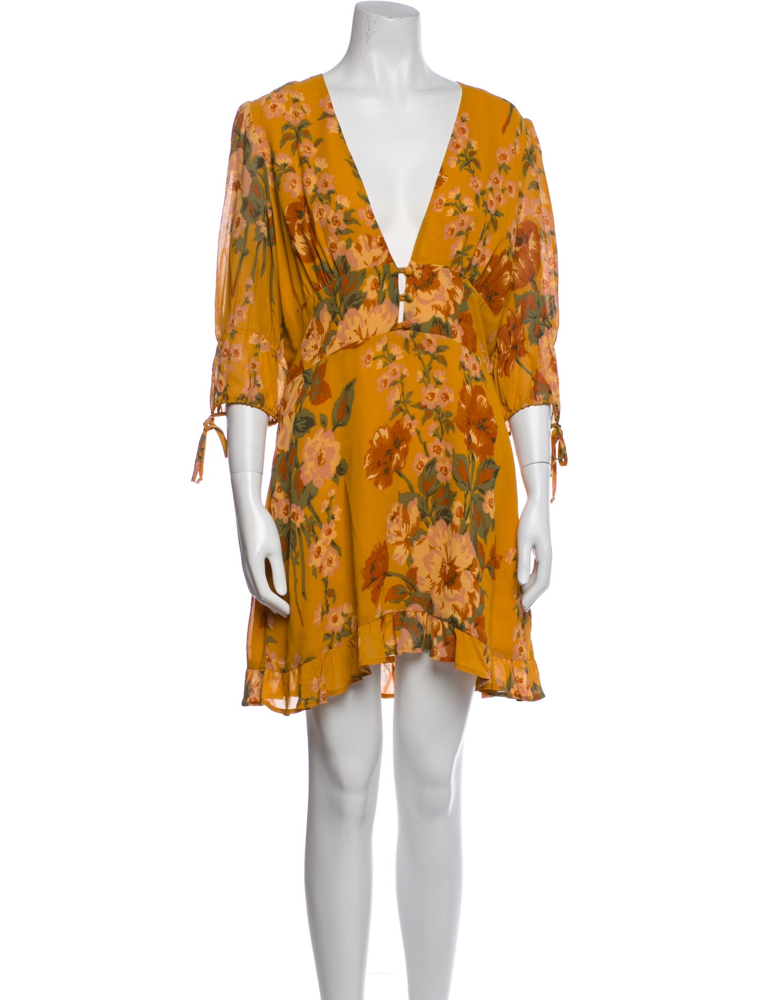 Reformation Floral Print Mini Dress