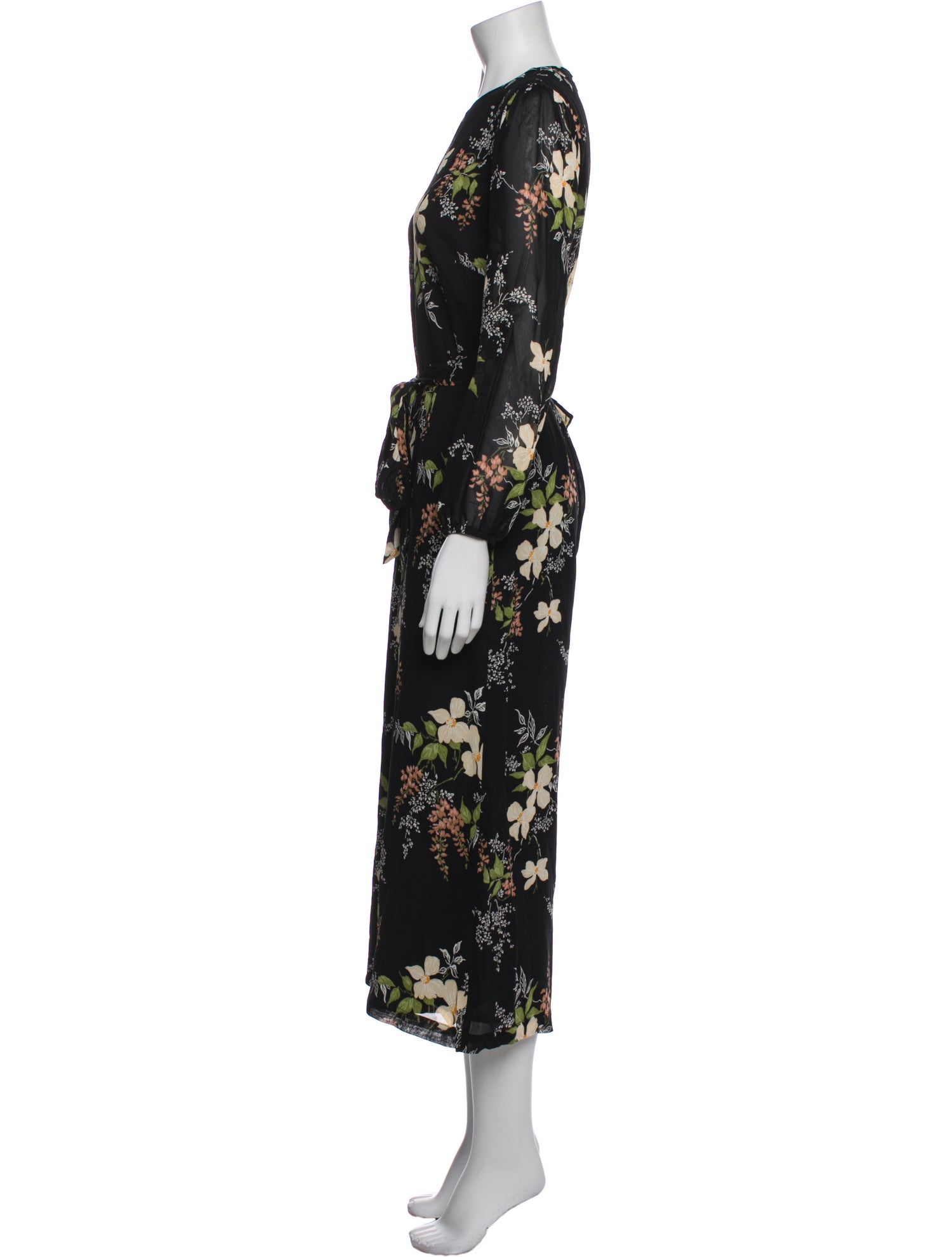 Reformation Floral Print Crew Neck Jumpsuit