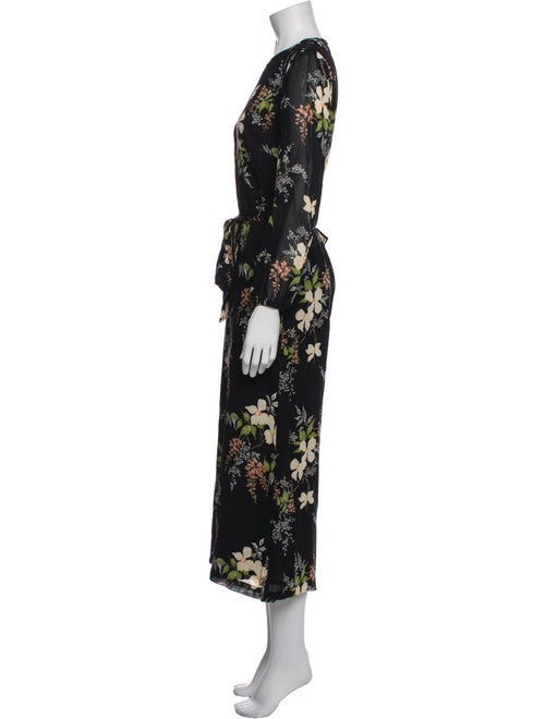Reformation Floral Print Crew Neck Jumpsuit