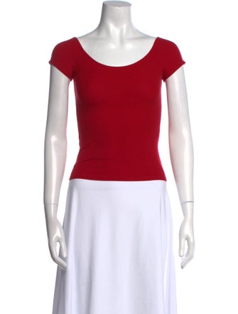 Reformation Scoop Neck Short Sleeve T-Shirt
