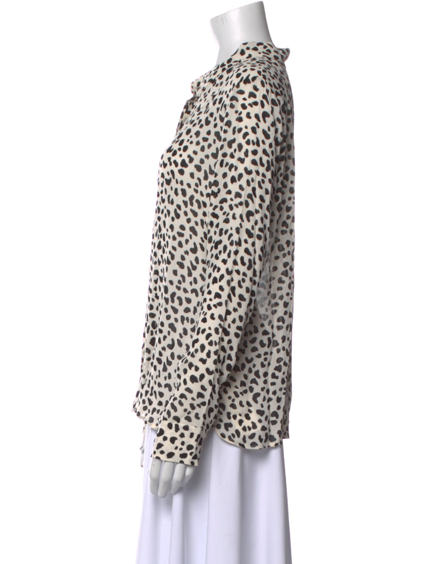 Reformation Animal Print Long Sleeve Button-Up Top w/ Tags