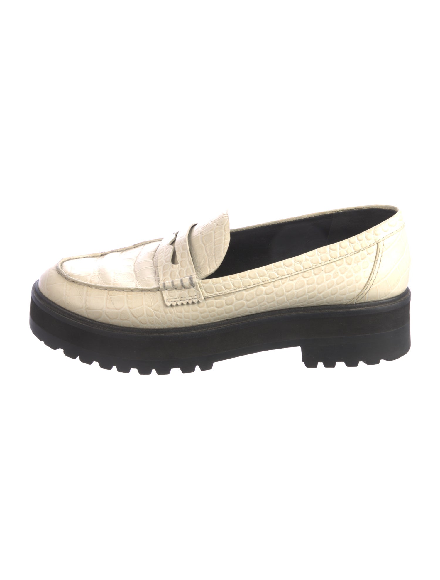 Reformation Embossed Leather Loafers