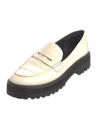 Reformation Embossed Leather Loafers