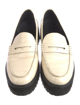 Reformation Embossed Leather Loafers