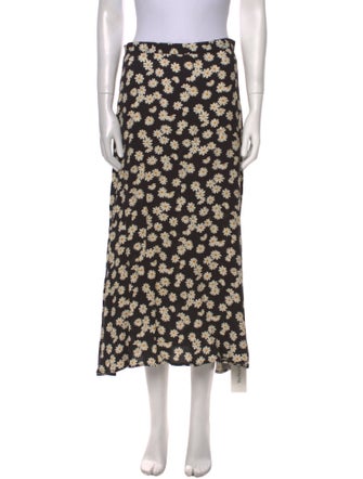 Reformation Floral Print Midi Length Skirt