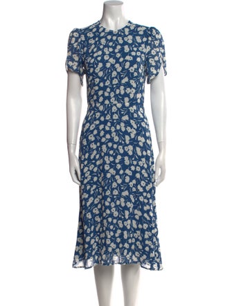 Reformation Floral Print Midi Length Dress