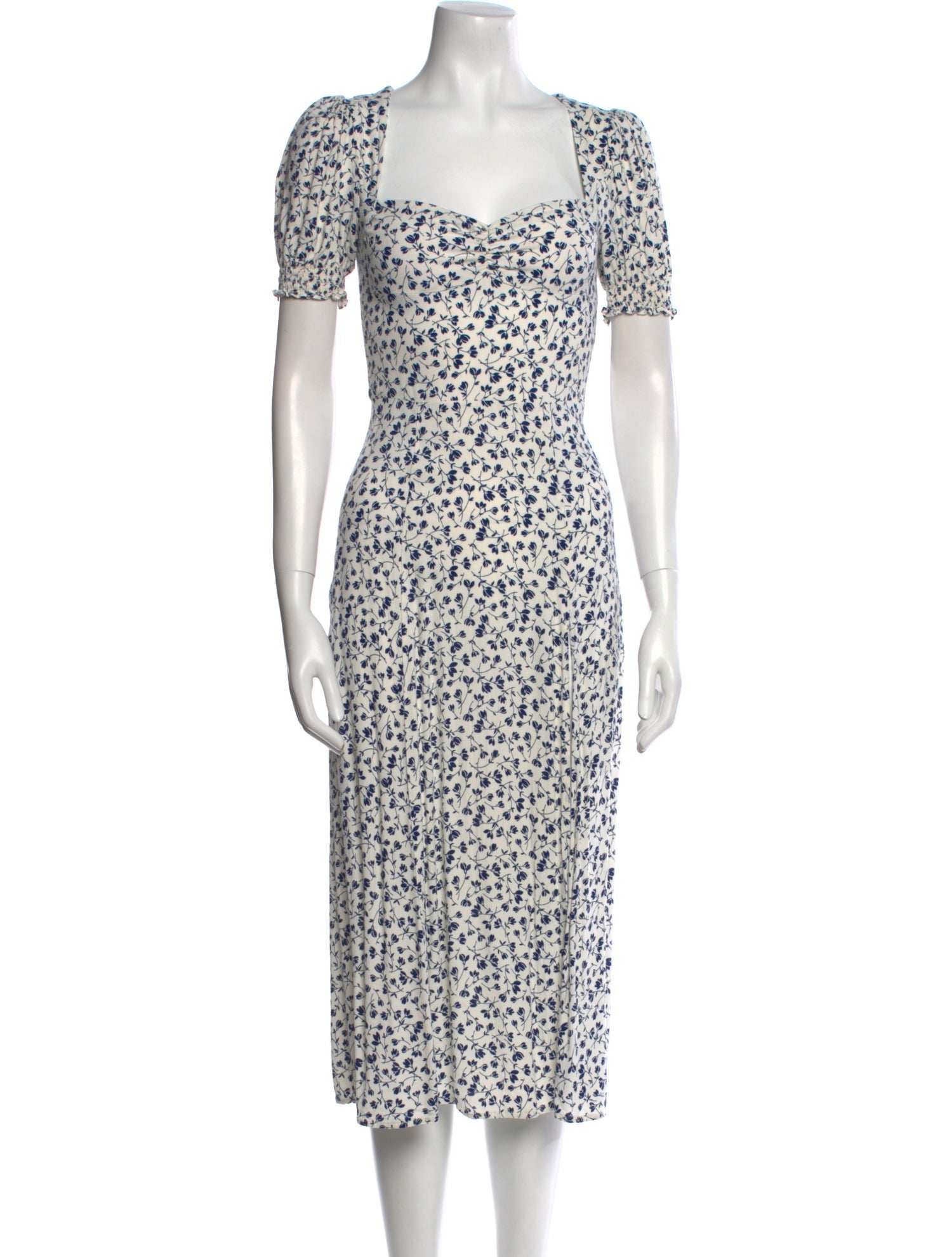 Reformation Floral Print Midi Length Dress
