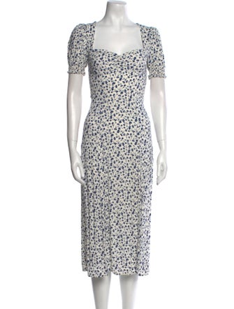 Reformation Floral Print Midi Length Dress