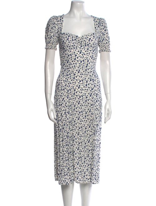 Reformation Floral Print Midi Length Dress