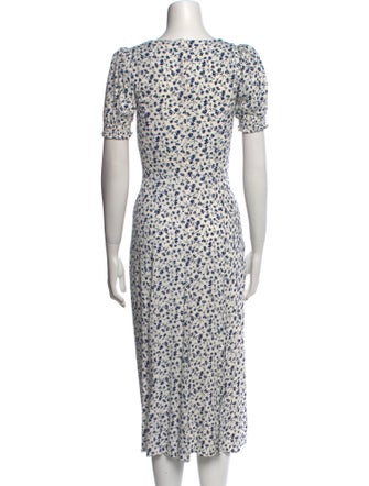 Reformation Floral Print Midi Length Dress
