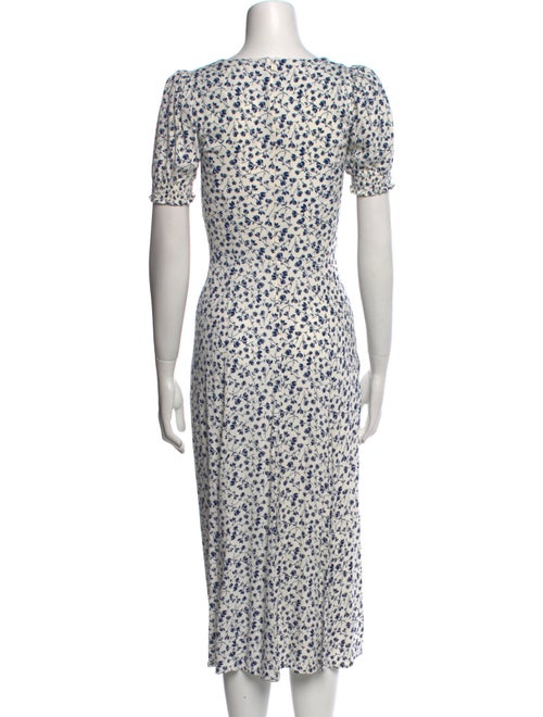 Reformation Floral Print Midi Length Dress