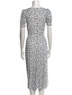 Reformation Floral Print Midi Length Dress
