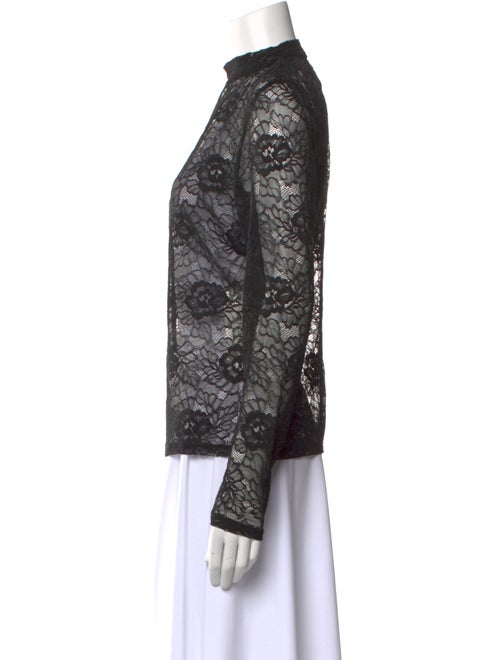 Reformation Lace Pattern Mock Neck Top