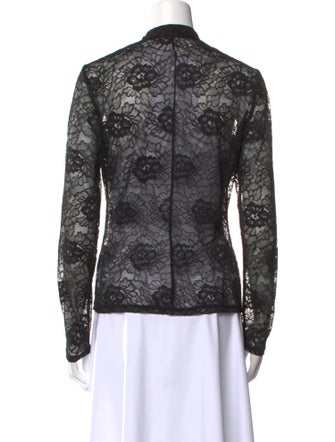 Reformation Lace Pattern Mock Neck Top