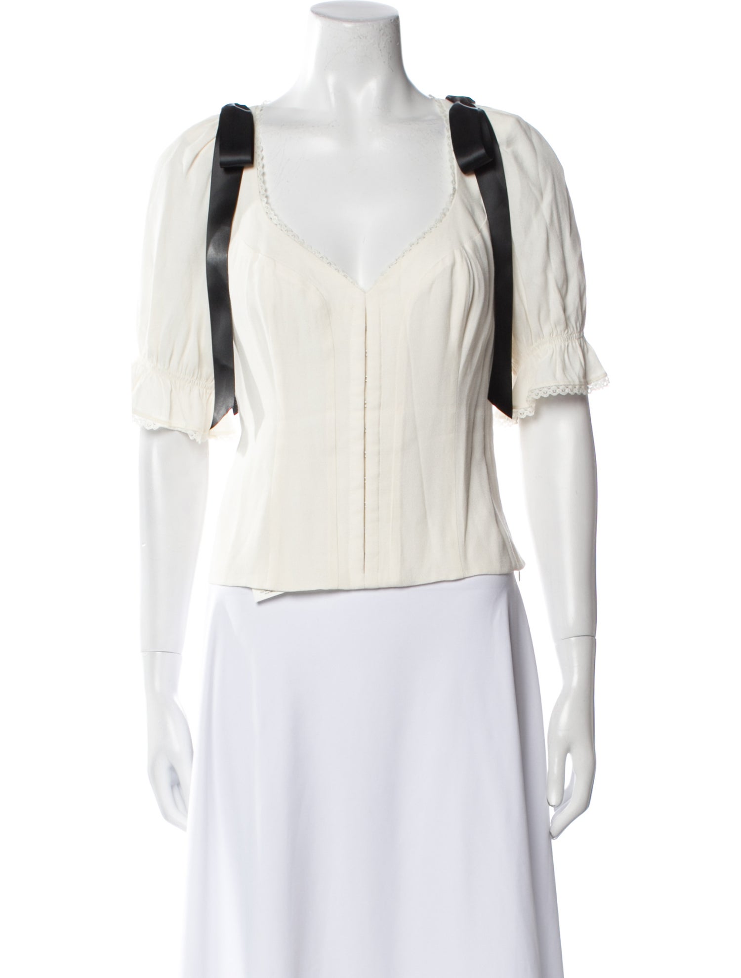 Reformation V-Neck Short Sleeve Crop Top