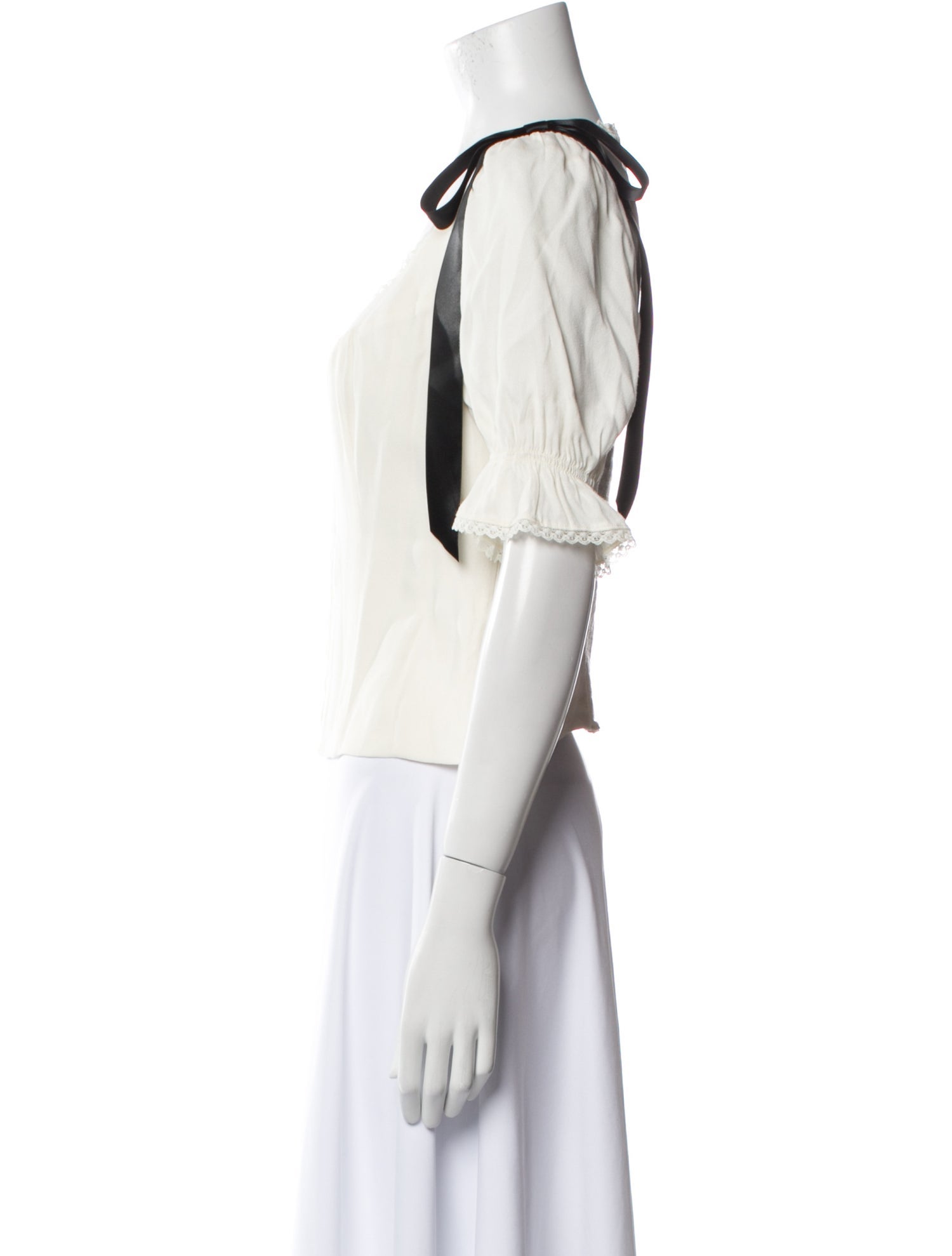 Reformation V-Neck Short Sleeve Crop Top