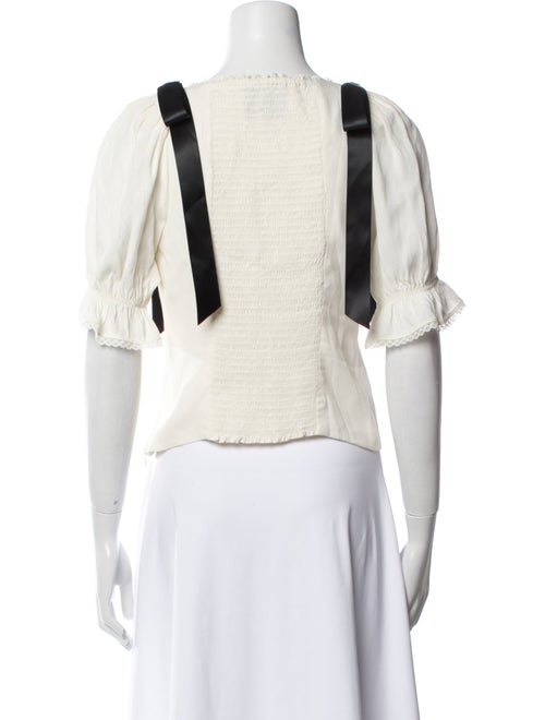 Reformation V-Neck Short Sleeve Crop Top