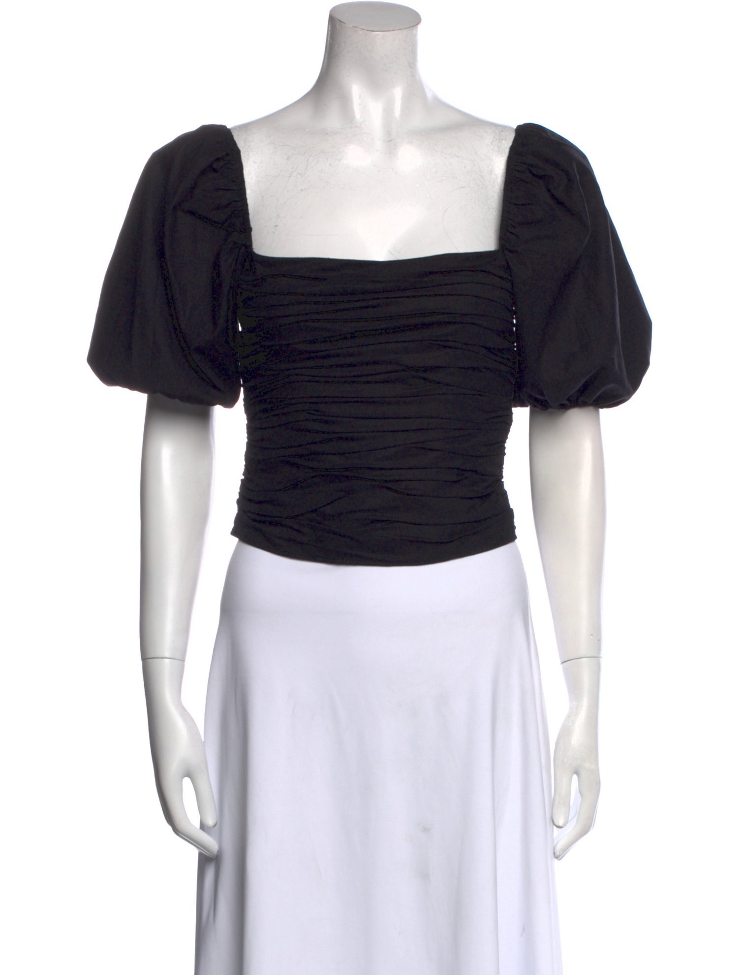 Reformation Square Neckline Short Sleeve Crop Top