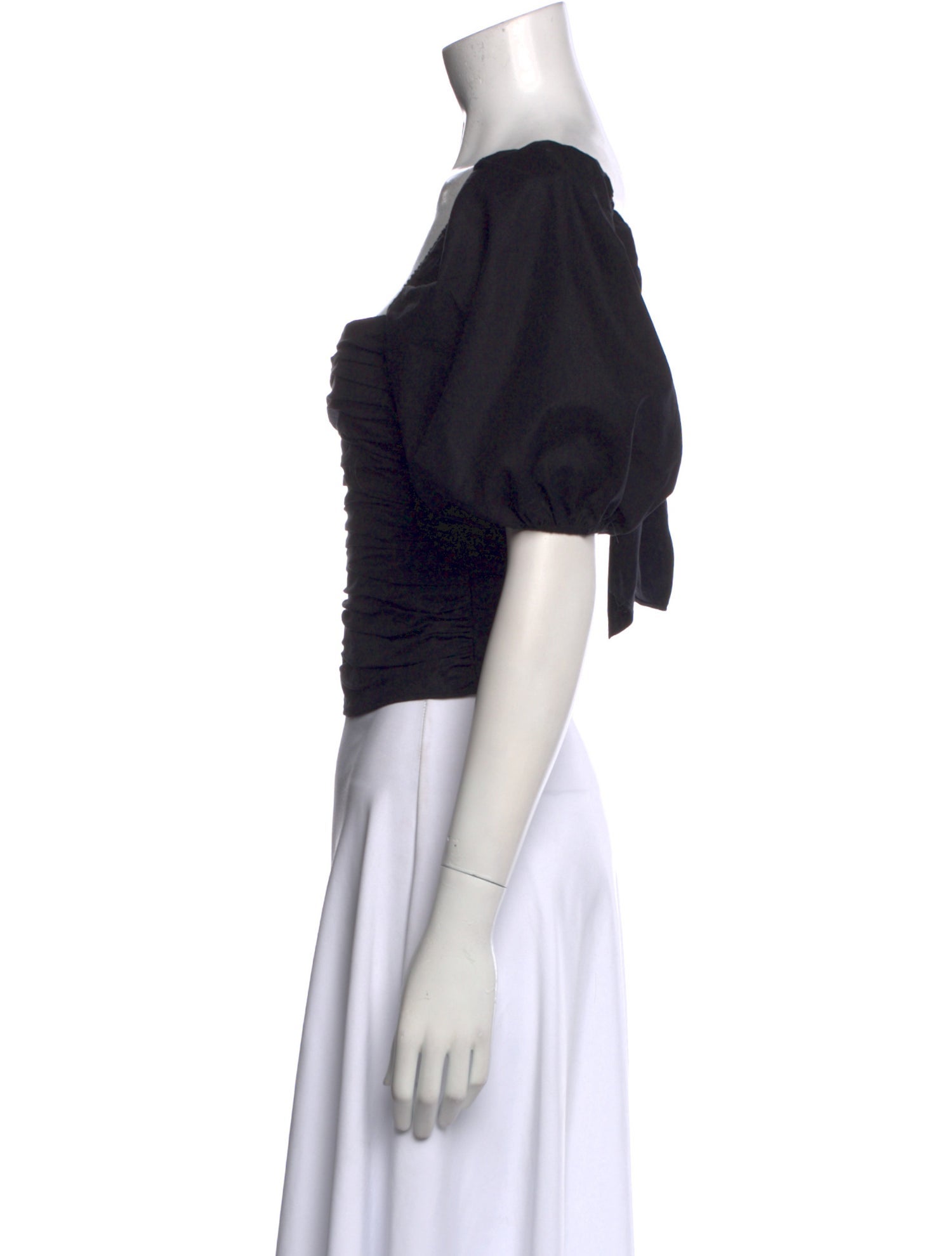 Reformation Square Neckline Short Sleeve Crop Top