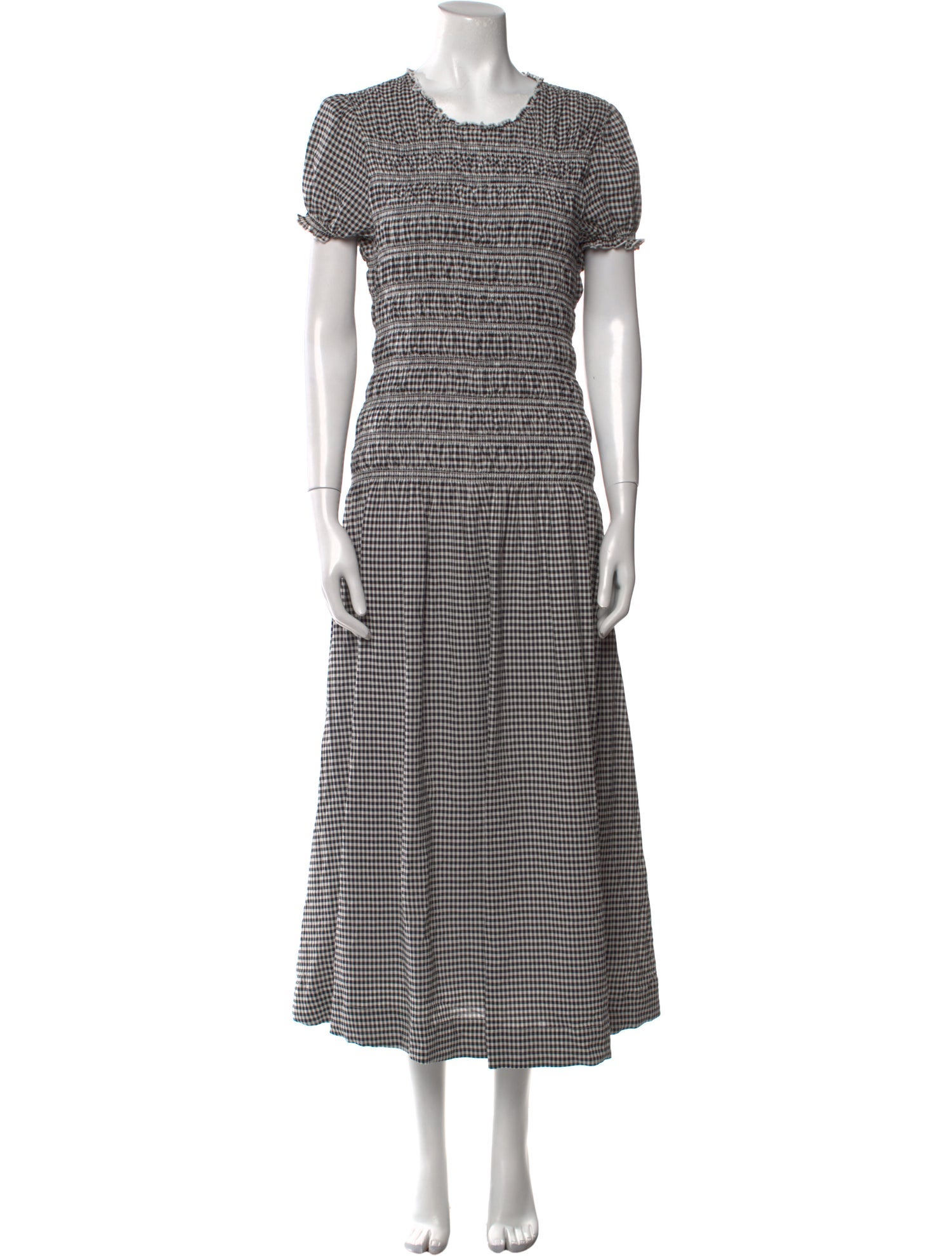 Reformation Plaid Print Midi Length Dress