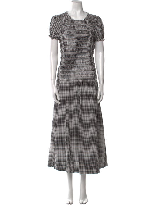 Reformation Plaid Print Midi Length Dress