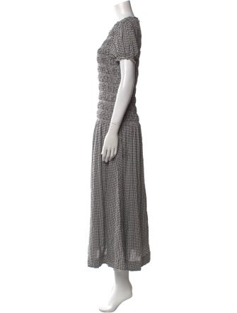 Reformation Plaid Print Midi Length Dress