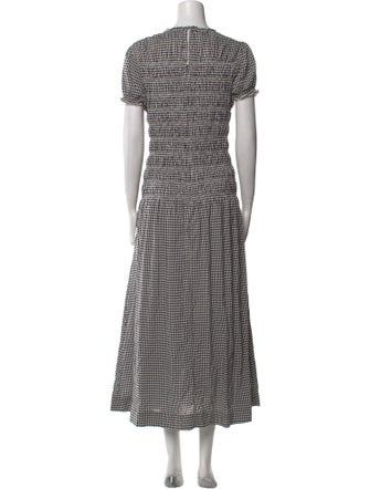 Reformation Plaid Print Midi Length Dress