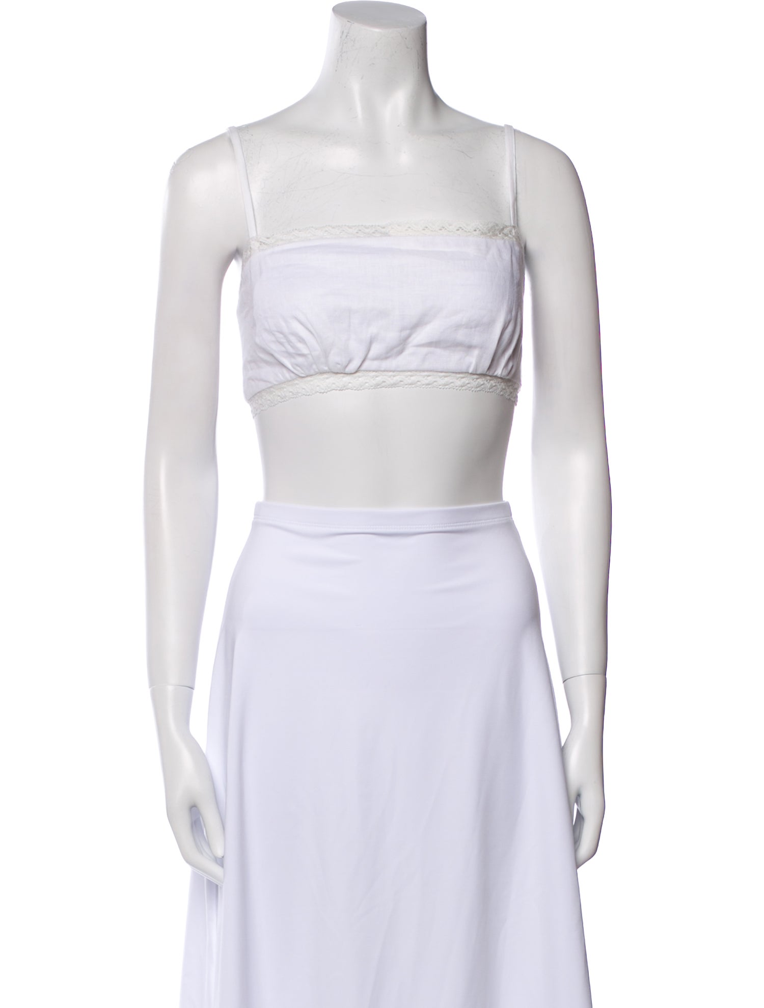 Reformation Linen Square Neckline Crop Top