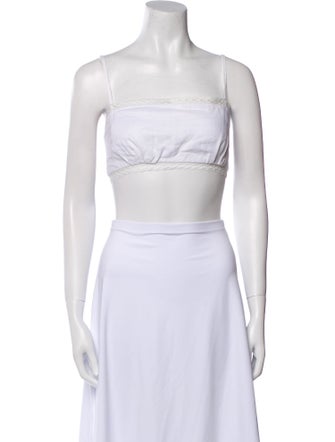 Reformation Linen Square Neckline Crop Top