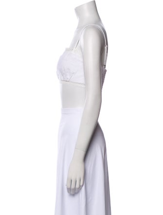 Reformation Linen Square Neckline Crop Top