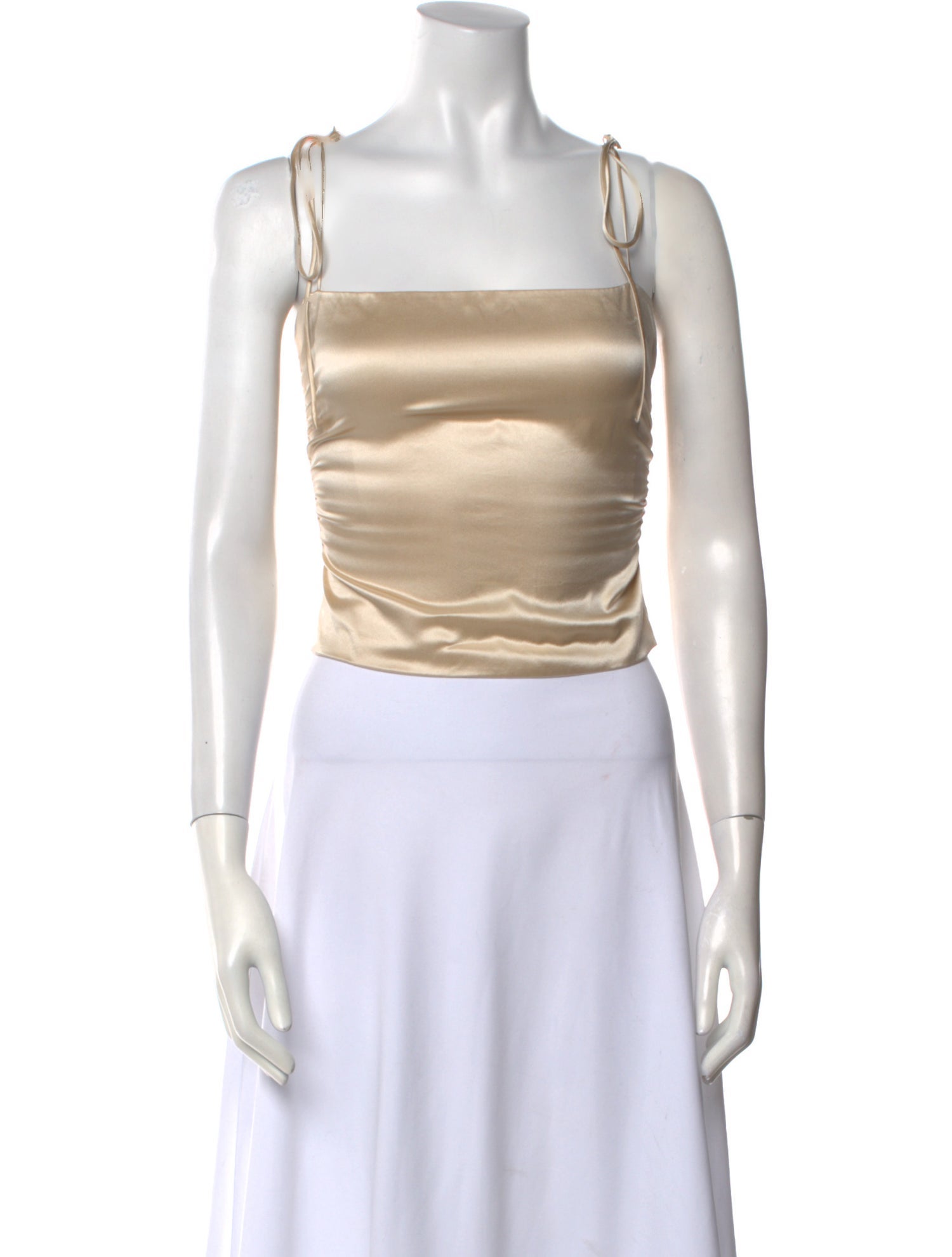 Reformation Silk Square Neckline Crop Top
