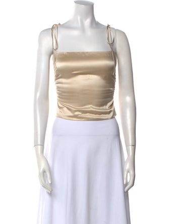 Reformation Silk Square Neckline Crop Top