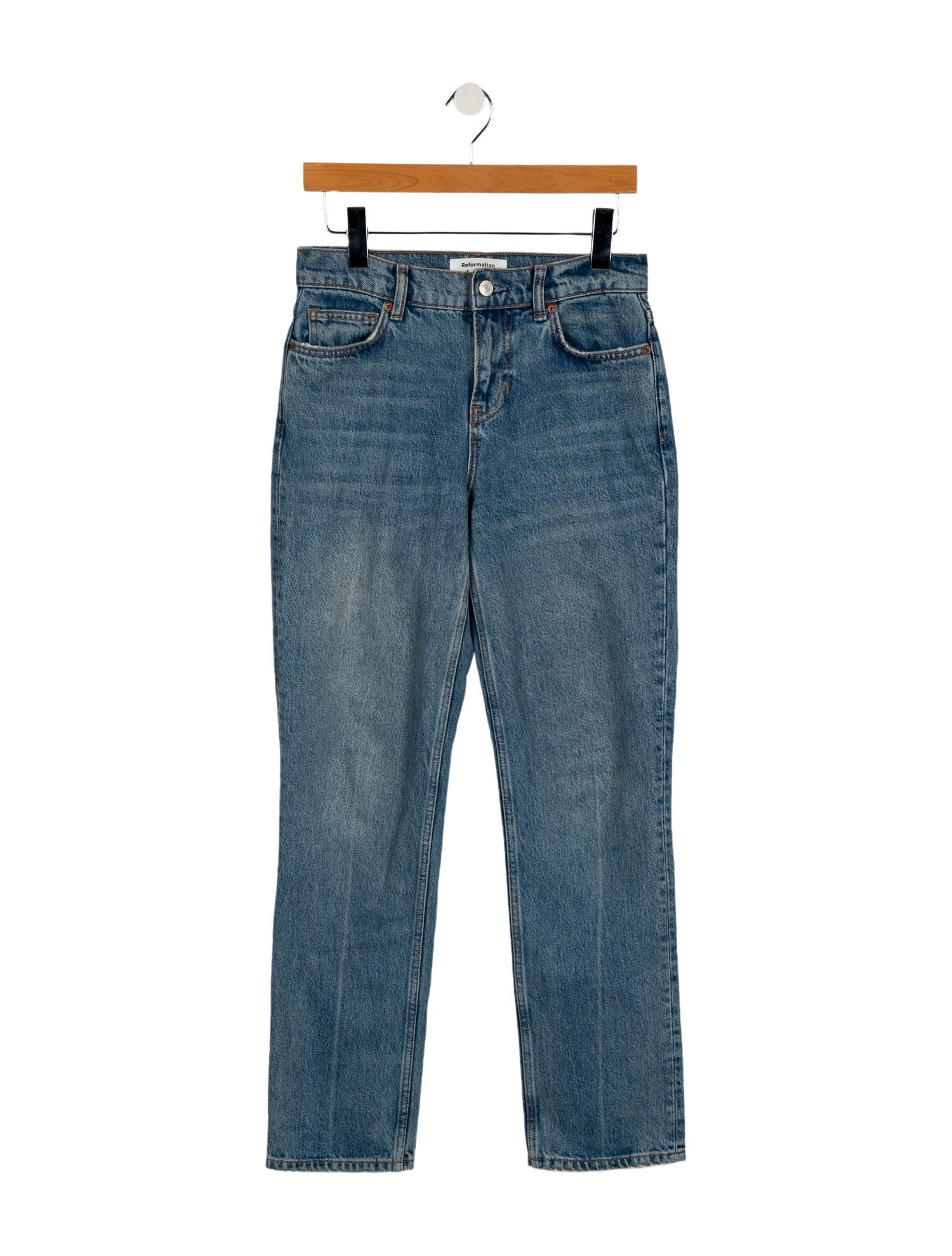 Reformation Mid-Rise Straight Leg Jeans